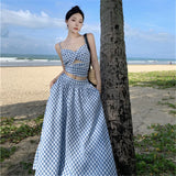 Holiday Lattice Sling Vest Women's New High-Rise Half-Dress Set In Summer Two Sets