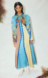 Round Collar Long-Sleeved Dress Animal Print Girded Body 2025 Autumn New Dress