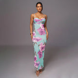 Fashion Print Collared Dress 2025 Summer New Slimy Dress DJPT