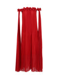 2025 New One-Word Three-Dimensional Flowers Splicing Shoulder Sexy Long Folding Long Folded Skirt Woman