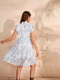 Independent Research And Development Design Of Pregnant Women's Dress Print V-Neck Dress Summer Sleeveless A-Shaped Dress Loose Chiffon Maternity