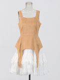 Simple Series Skirt 2025 Summer New Sling Belt High-Waist Design Cake Skirt Under The Pendulum Dress