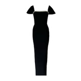 New Temperament Elegant Diamond Tender Tender Dress Party Party Party Dress