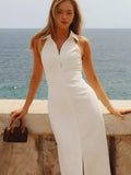 Summer Women's New Temperament Flip-Flops Sexy Solid Dress