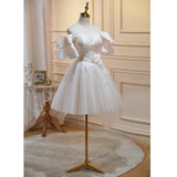 Party Party Fairy Faprecious Luxury High-End Short Wedding Dress Sweet Princess Dress Host Small Man
