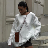 Women's Autumn And Winter New Tuk-Song Hollow Design Loose Sweater DJPT