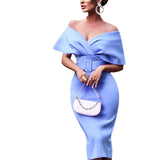 Summer New V-Neckless Banded Dress Sexy Elegant Evening Dress Party Tight Dress
