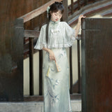 Empty Mountain New Rain Hanfu Women's Chinese Style To Improve The Daily Chinese Elements Cheongsam Dress Set 8689