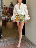 Spring And Summer Australian Niche Brand Ale Casual Personality Fashion Design Shirt Top Color Shorts Set