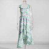 Holiday Dress 2025 New Square Collar Sleeveless Lace Design Mid-Rise Irregular Dress Woman