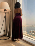 2024 New Girded Open Fork Leak Back Irregular Sleeveless Sexy Dress Woman