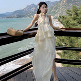 New Seaside Holiday Sling Suit Beach Photo Long Dress Summer