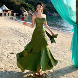 Summer New Lotus Leaf Side Hanging Dress Birthday Party Dress Dress Holiday Beach Dress
