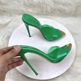 High-Heeled Slippers Women's Fine And Summer Pointed Cool Slippers With High Heels High Quality Shoes