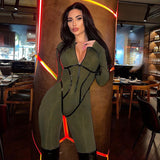 Babes Fashion Sports Leather Woven Strip Split Line Long Sleeve Zipper Tight Hip Jumpsuit DJPT