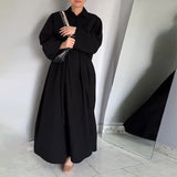 Autumn And Summer General Women's High-End Waistless Sleeve Long Skirt Long-Sleeved Button-Set Two Sets
