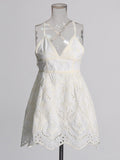 Women's Dress 2025 Still High-End Embroidery Print Sexy Slings Hollow Summer Bottoming Dress