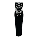 Niche Design Heavy Industry Nail Beads With Chest Banda Party Party Dress Dress Dress