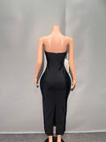 Mid-Rise Fabric Flower With Bra Banded Dress Famous Style Temperament Beautiful High-End Dress