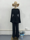 2024 New Folded Design Sense Fashion Temperament Loose Pants Suit Woman