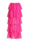 Personality Style 2025 New Mesh Splicing Before The Short After Long Cake Pony Skirt Dress