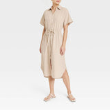 2024 New POLO Tie Simple Tie With Solid-Colored Cardigan Dress
