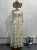 New Broken Flower Fairy Intellectual Wind Waist Tie With Long Dress