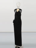 Luxury Dress Dress 2025 Summer New Hanging Neck Metal Flowers Sexy Famous Dress Woman