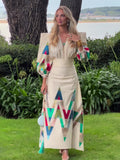 2024 New Printing Design Fashion Temperament Commuting Dress Dress Dress Woman