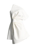 Sister Style Dress 2025 Summer New Bow Three-Dimensional Decoration Asymmetric Thoracic Dress Woman