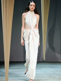 Hollow Kinetic Shell Leaks In Spring 2024 Niche Design Designer Pure Want To Hang The Neck Thin Dress
