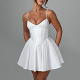 Sexy Sling A Swing Dress 2025 Summer New Girded Slimming Skirt Woman DJPT
