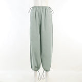 Rope Girded Casual Workwear Trousers Women Street Fashion Trend Women's Simple Loose Trousers DJPT