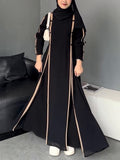 Fashion Temperament In The Autumn Of 2024 Splicing Thin Bump Color Waist Dress