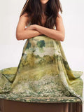 Summer New Elegant Sleeveless Temperament Print Belt Sling Dress