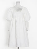 Temperament Fresh Sweet Style Dress Spring 2025 New Gentle High-End Collar Bubble Sleeve Short Dress Woman