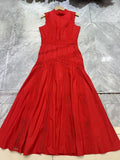 Spring Holiday Wind Collar Sleeveless Irregular Lace Spliced Fashion Temperament Dress Dress