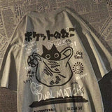Cotton Short-Sleeved Cartoon Trend Couple T-Shirts And Men And Women Trendy Brand Loose High Street Half-Sleeve DJPT