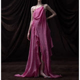 New Lotus Leaf Side Collar Hanging Neck-Loan Dress Seaside Holiday Atmosphere Dress