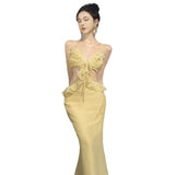 Hottie Sexy Dew Backpack Hip Skirt Cross Lotus Side Sling Skirt Female Atmosphere French Suit Dress