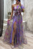 New Party Mesh Slanted Shoulder Dress INS Casual Fashion Dress Women HZ0628