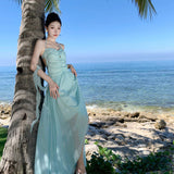 Sanya Beach Dress Seaside Holiday Atmosphere Hanging Neck Dress Sexy Naked Dress Woman