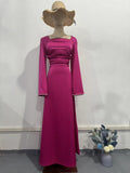 2024 New Body-Cuffed Diamond-Tieed Long-Sleeved Ribbon Dress Dress Woman