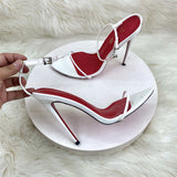 Word With Fashion Sandals Women's Fine And Summer Black Pointed High Heel Buckle With Exposed Toe Women's Shoes High Quality Shoes