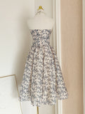 A line Sweetheart Floral Holiday Dress Travel Vacation Dresses Birthday Dress SD1250