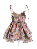 Sweet Wind 2025 Summer New Suspension High Waist Flower Design Cake Under Them