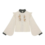 Design Sunflowers About Hanfu Women Chinese Style To Improve The Daily Chinese Elements Two-Piece Set 8469