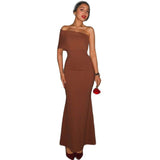 2025 New Slanted Shoulder Sexy Temperament To Dress Up In The Famous Style Banquet Dress