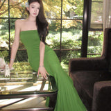 Body-High-Senior Corsenior Knitted Long Dress Senior Feel Seaside Holiday Dress Woman