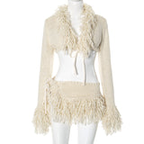 Women's Winter Wool Twino Siony With Short Skirt Babes Set DJPT